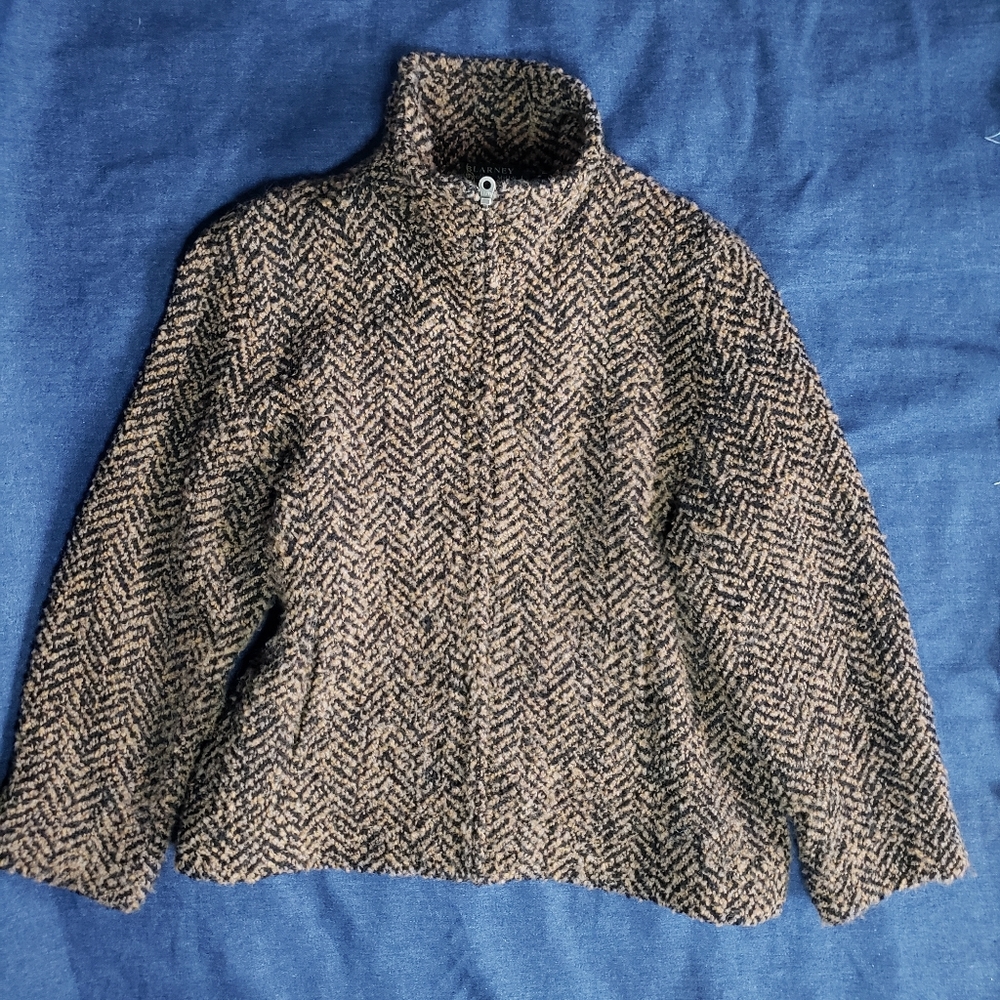 Blarney Woolen Mills Wool Zip Sweater Jacket L